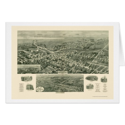 Absecon, NJ Panoramic Map - 1924 Cards (Front Horizontal)