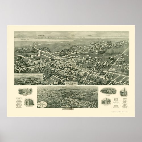 Absecon NJ Panoramic Map _ 1924 Poster