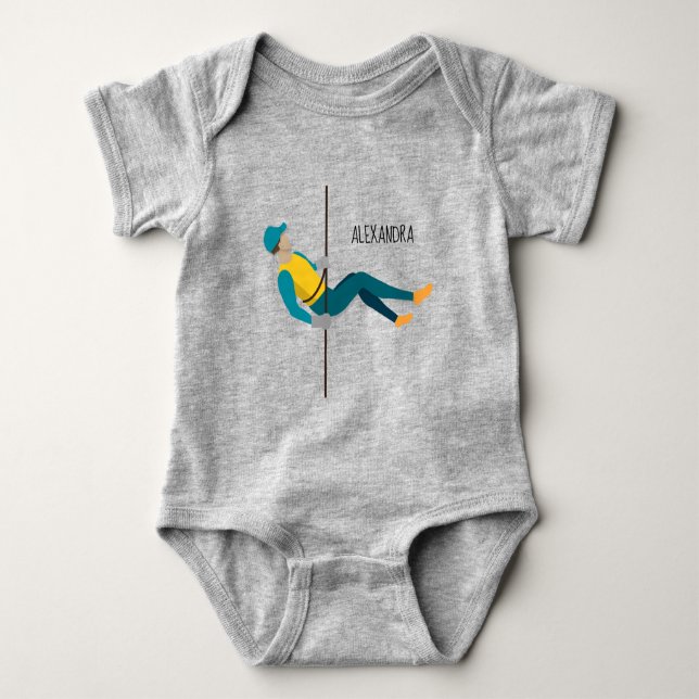 Abseiling Baby Bodysuit (Front)