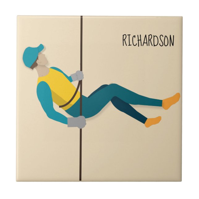 Abseiling Ceramic Tile (Front)