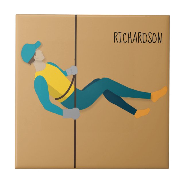 Abseiling Ceramic Tile (Front)