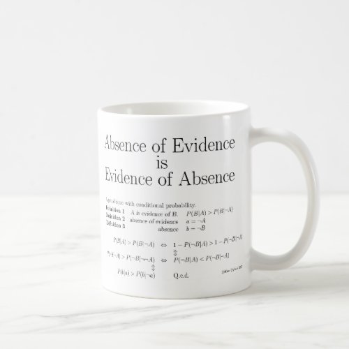 Absence of Evidence is Evidence of Absence Coffee Mug