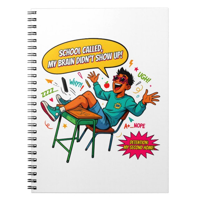 Absent Mind Study Desk Humor Notebook (Front)