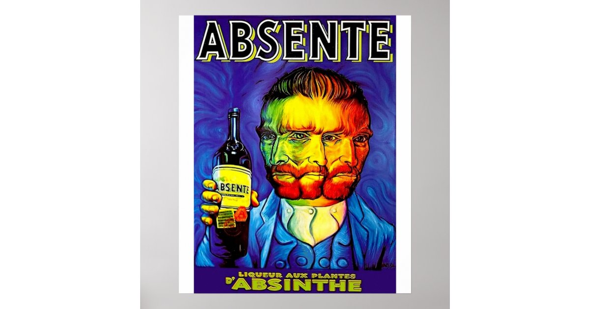 Absente Absinthe Van Gogh Parody Vintage Poster | Zazzle