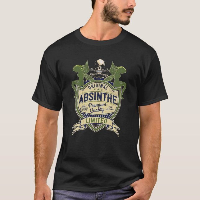 Absinth 1907, Alcohol, Fairy, Skull, Liqueur, Part T-Shirt (Front)