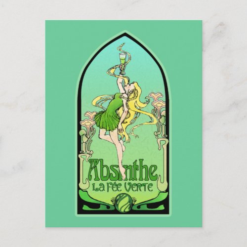 Absinthe Art Nouveau Postcard