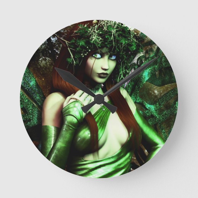 "Absinthe" Art print Round Clock (Front)