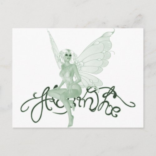 Absinthe Art Signature Green Fairy _ Absinthe Postcard