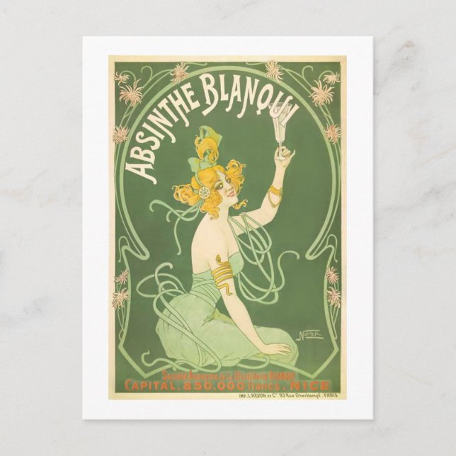Absinthe Blanqui Nover Fine Art Postcard (Front)