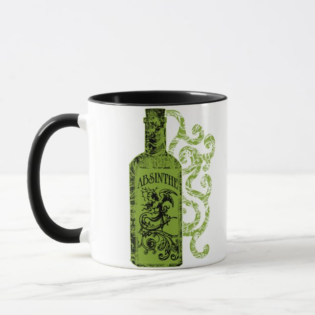 Absinthe Bottle Swirls Mug (Left)