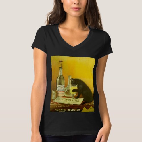 Absinthe Bourgeois and Cat Fine Vintage Poster T_Shirt