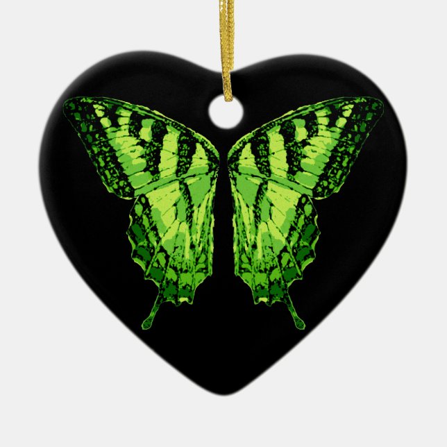 Absinthe Fairy Green Wings Ceramic Ornament (Front)