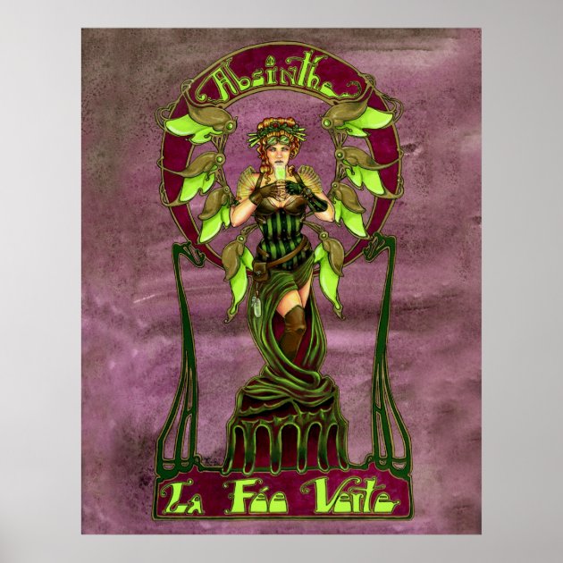 FAIRIES - ABSINTHE SKULL ALCHEMY FAIRY POSTER PRINT - 24x36 Inches