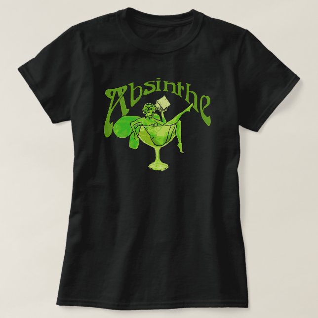 Absinthe Girl In Glass T-Shirt (Design Front)