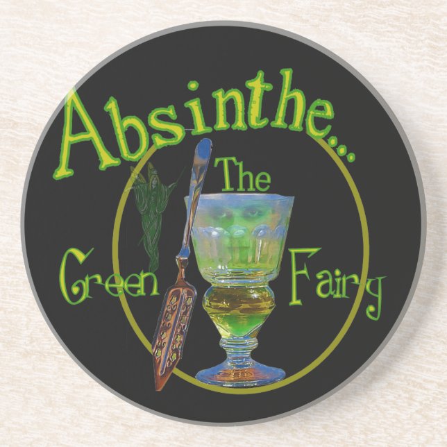 Absinthe Green Fairy Drink Coaster (Front)