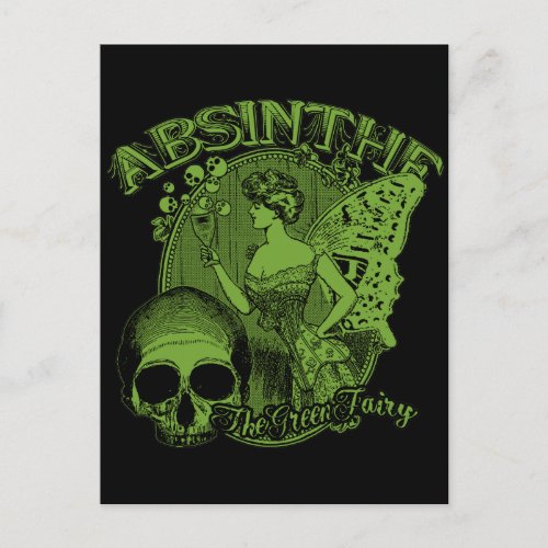 Absinthe Green Fairy Lady Postcard