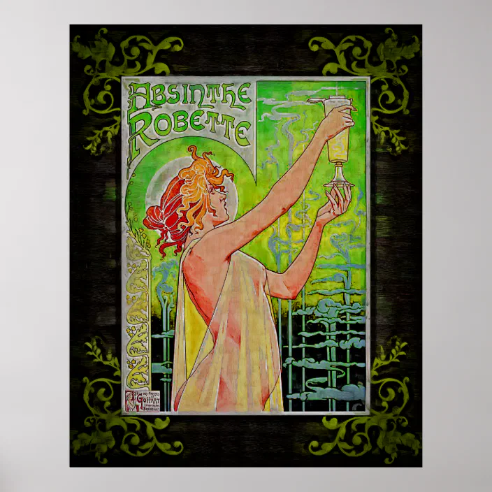 Decoration POSTER print.Absinthe Green Fairy.Home Room interior art wall.6711