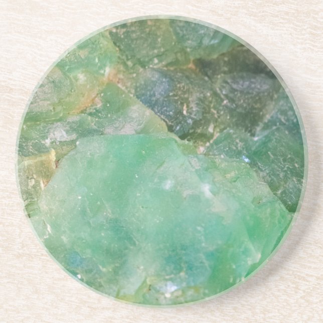 Absinthe Green Quartz Crystal Sandstone Coaster (Front)