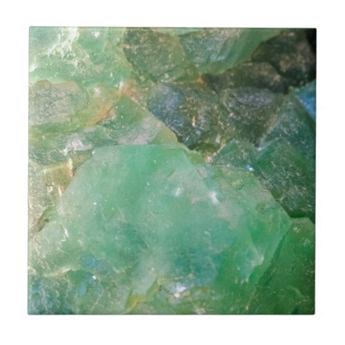 Absinthe Green Quartz Crystal Tile