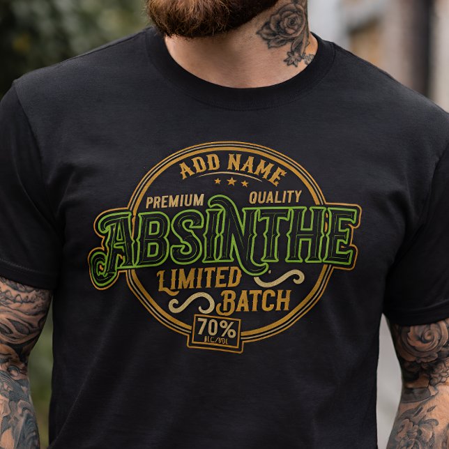 Absinthe Herbal Spirit Liquor Label - Custom T-Shirt (Creator Uploaded)