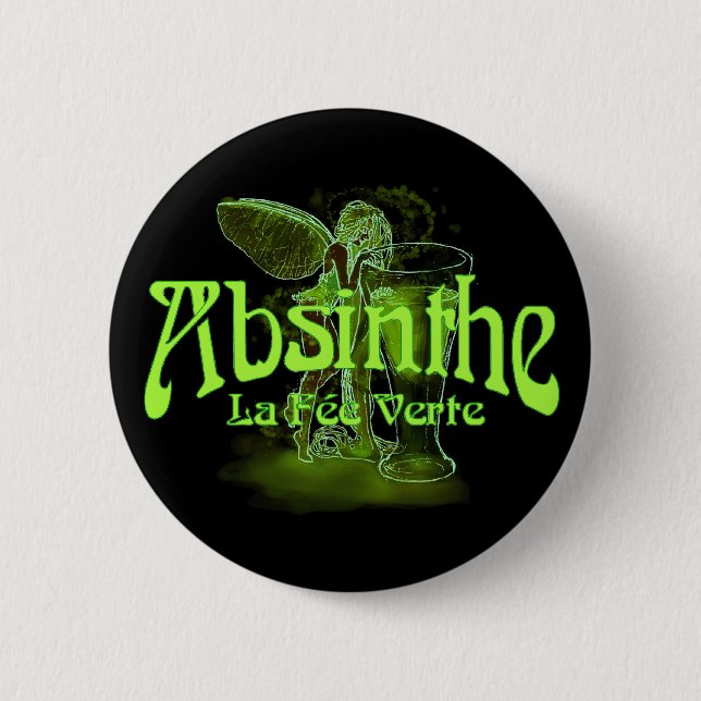 Absinthe La Fee Verte Fairy With Glass Button (Front)