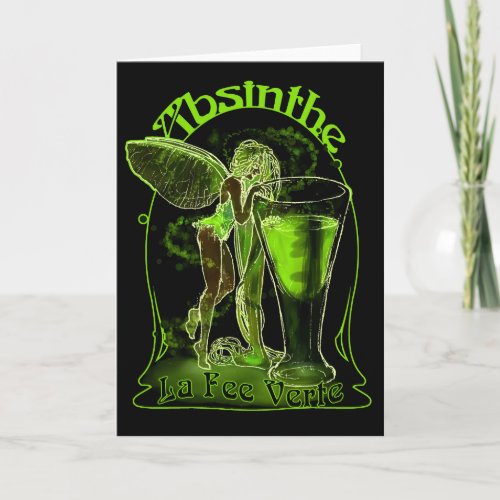 Absinthe La Fee Verte Fairy With Glass Card