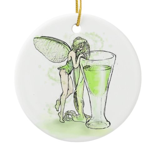 Absinthe La Fee Verte Fairy With Glass Ceramic Ornament