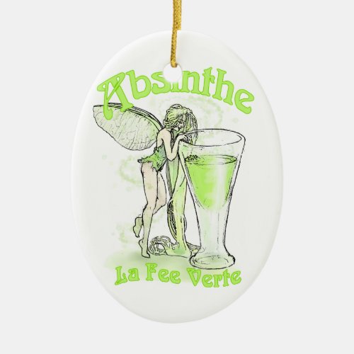 Absinthe La Fee Verte Fairy With Glass Ceramic Ornament