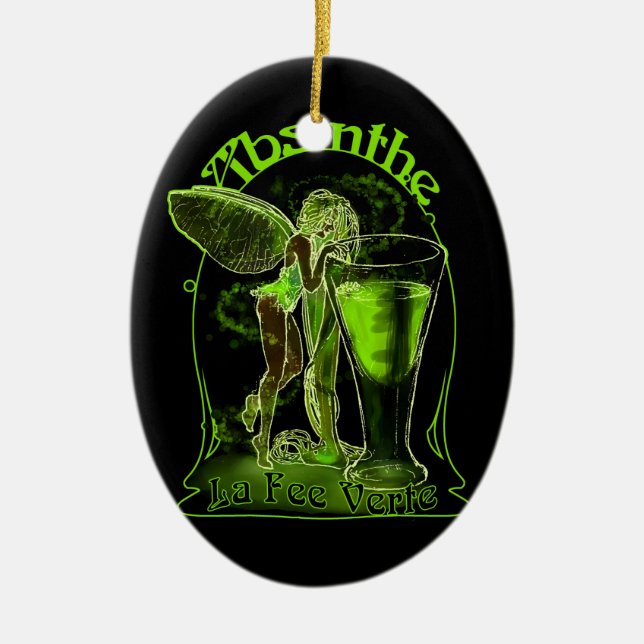 Absinthe La Fee Verte Fairy With Glass Ceramic Ornament (Front)