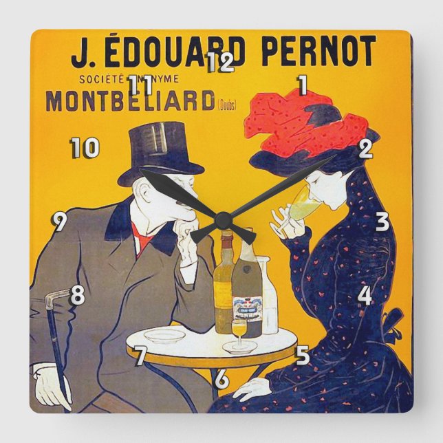 Absinthe, Leonetto Cappiello Fine Vintage Square Wall Clock (Front)