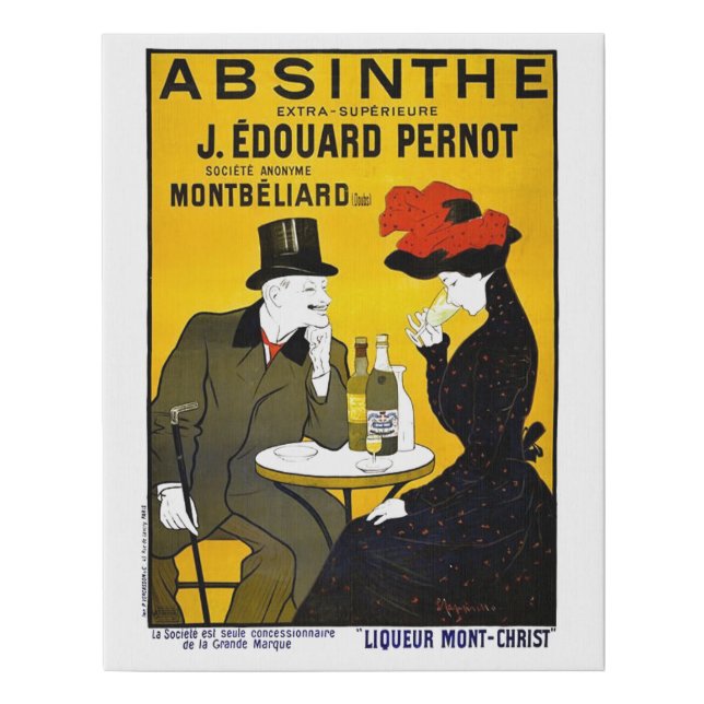 Absinthe Leonetto Cappiello Vintage Advertisement Faux Canvas Print (Front)