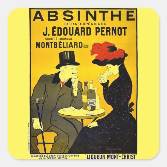 Absinthe Leonetto Cappiello Vintage Advertisement Square Sticker (Front)