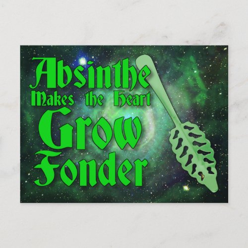 Absinthe Makes the heart grow fonder Postcard