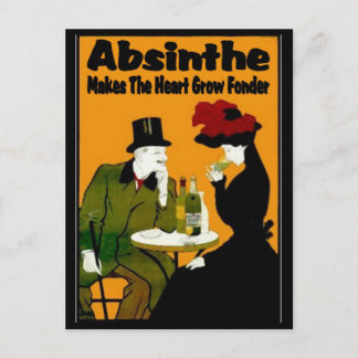 Absinthe MAkes The Heart Grow Fonder Postcard