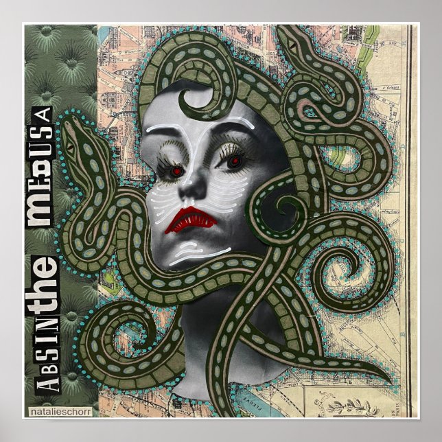 Absinthe Medusa by Natalie Schorr Poster (Front)