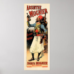 ABSINTHE MUGNIER 1895 by Lucien Lefevre French Ad Poster