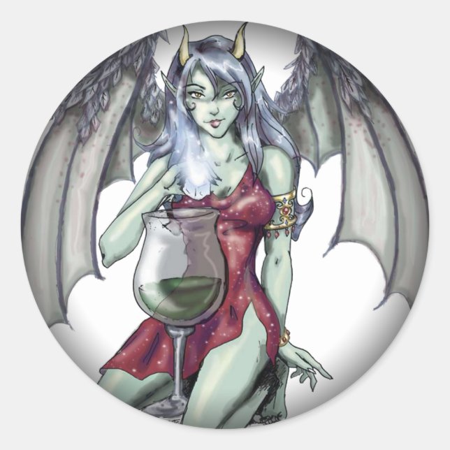 Absinthe Now Fairy Fade to Black Round Stickers (Front)