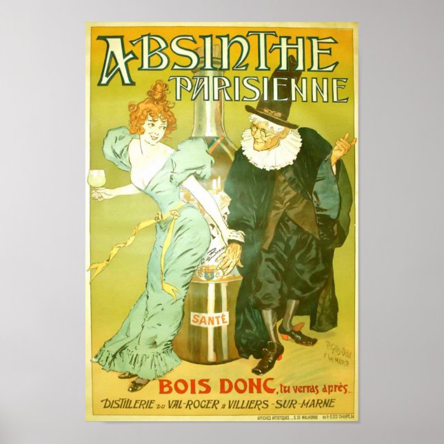 Absinthe Parisienne Gélis-Didot Malteste Fine Art Poster (Front)