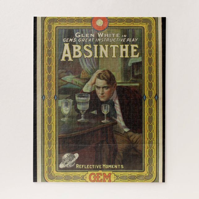 Absinthe playbill vintage play advertisement jigsaw puzzle (Vertical)