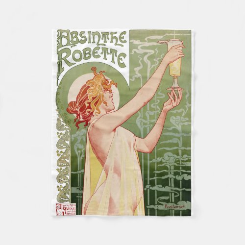 Absinthe Robette 1896 Vintage Poster Restored Fleece Blanket