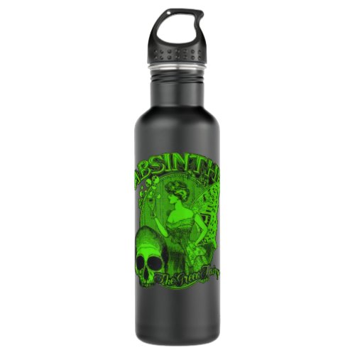 Absinthe Skull Green Fairy Retro design Stainless Steel Water Bottle