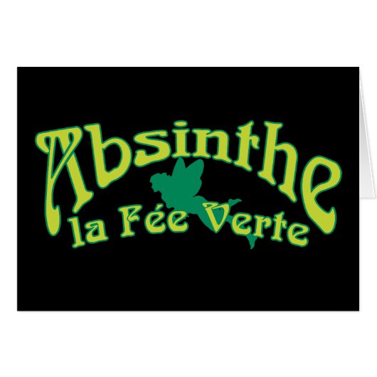 Absinthe Text La Fee Verte Cards (Front Horizontal)