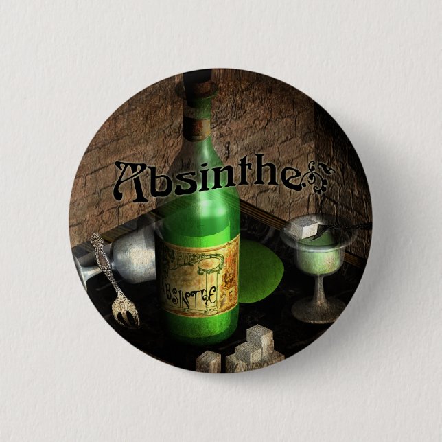 Absinthe Tray Still Life Button (Front)
