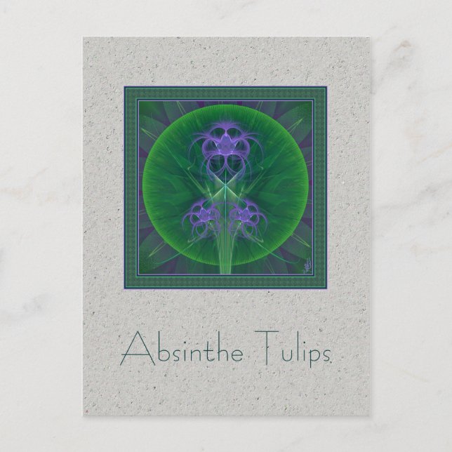 Absinthe Tulips Mandala Postcard (Front)