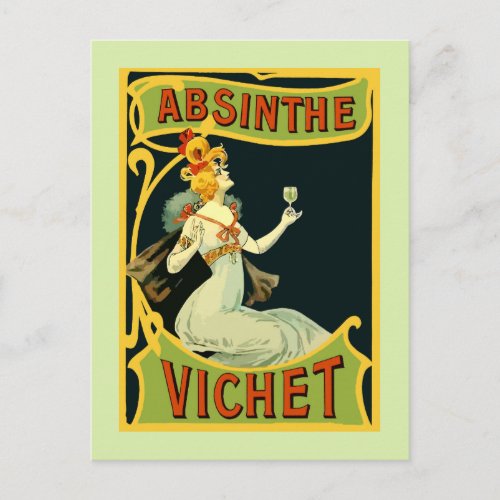 Absinthe Vichet modern art nouveau Postcard