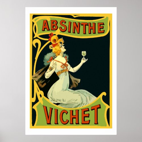 Absinthe Vichet modern art nouveau Poster