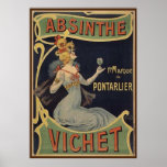 Absinthe Vichet Poster<br><div class="desc">Vintage french art nouveau</div>