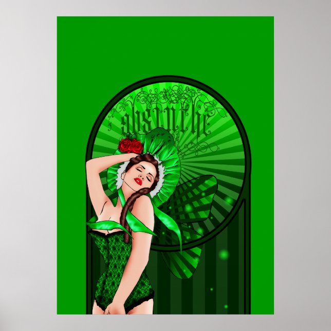 absinthe victorian green fairy poster (Front)