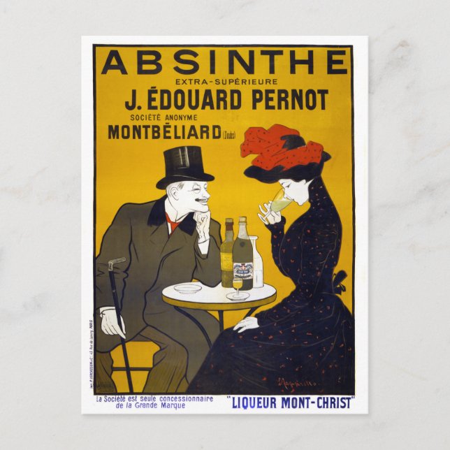 Absinthe Vintage Poster Restored Postcard (Front)