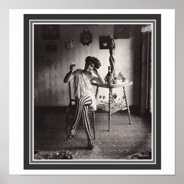 "Absinthe While She Waits" 12 x 12 Poster (Front)